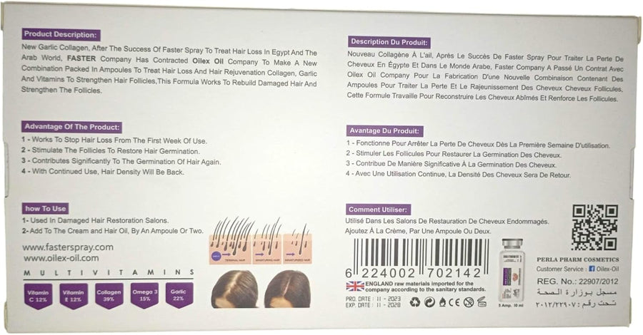 Faster Garlic Collagen Oilex Oil Professional Series Ampoules