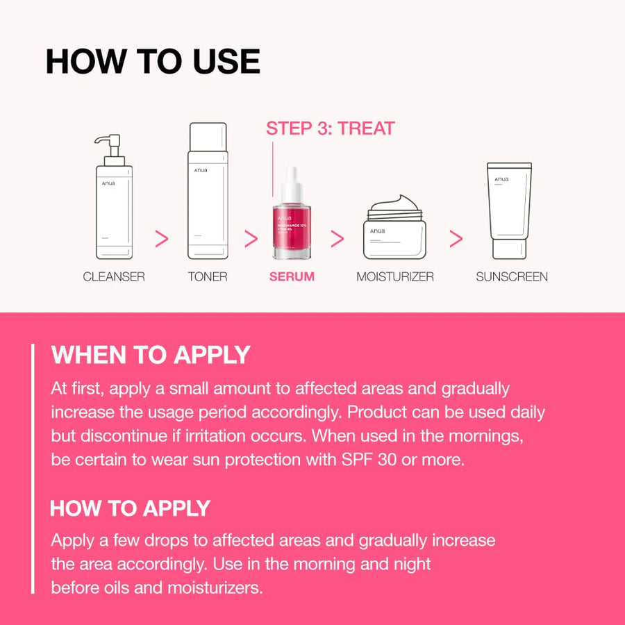Anua Niacinamide 10% + TXA 4% Dark Spot Correcting Serum 30ml - Professional Brightening Treatment