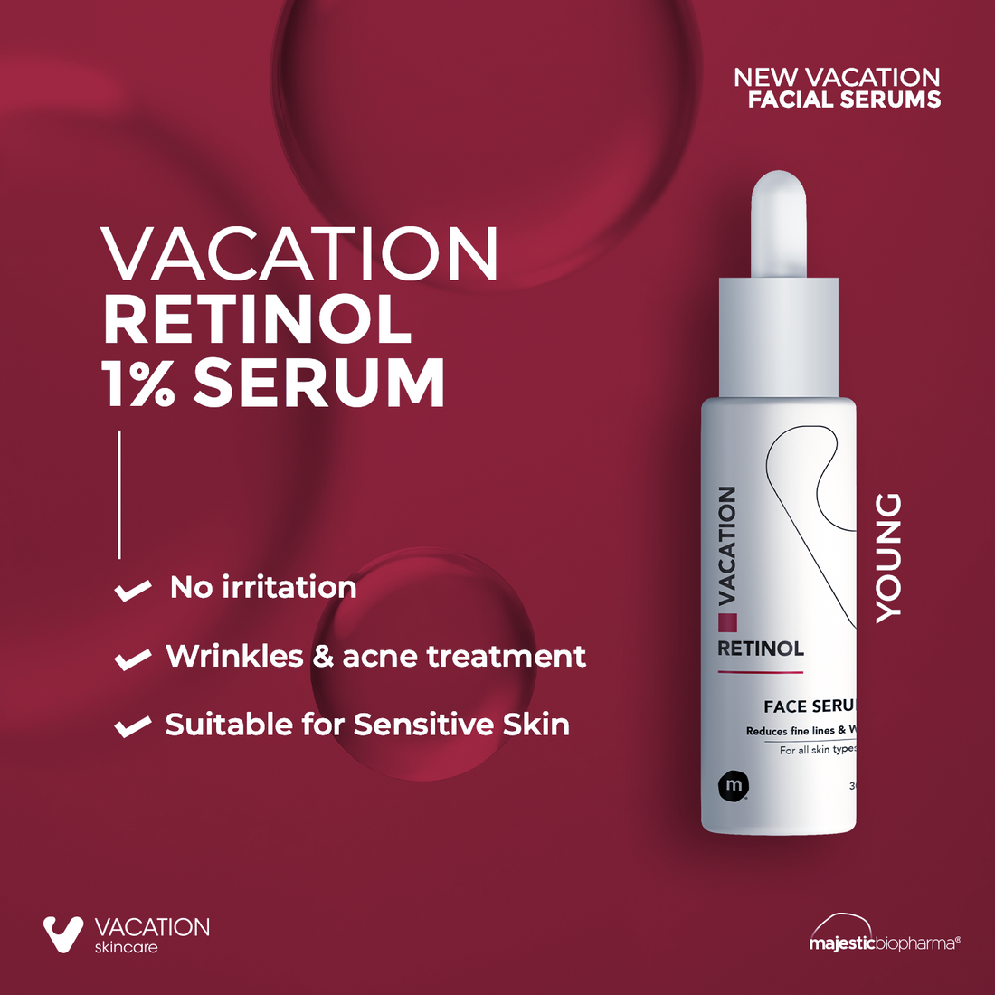 vacation retinol | سيروم الريتينول و الفيتامين إي 30 مل | مضاد للتجاعيد | مضاد للحبوب | مضاد للتصبغات
