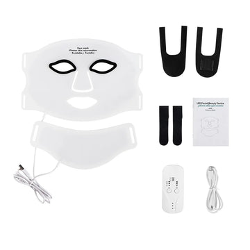 7-Color Flexible Silicone LED Face & Neck Mask | Wireless Anti-Aging Light Therapy