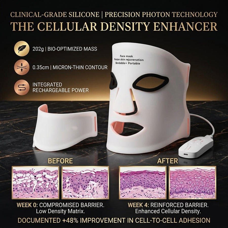 7-Color Flexible Silicone LED Face & Neck Mask | Wireless Anti-Aging Light Therapy