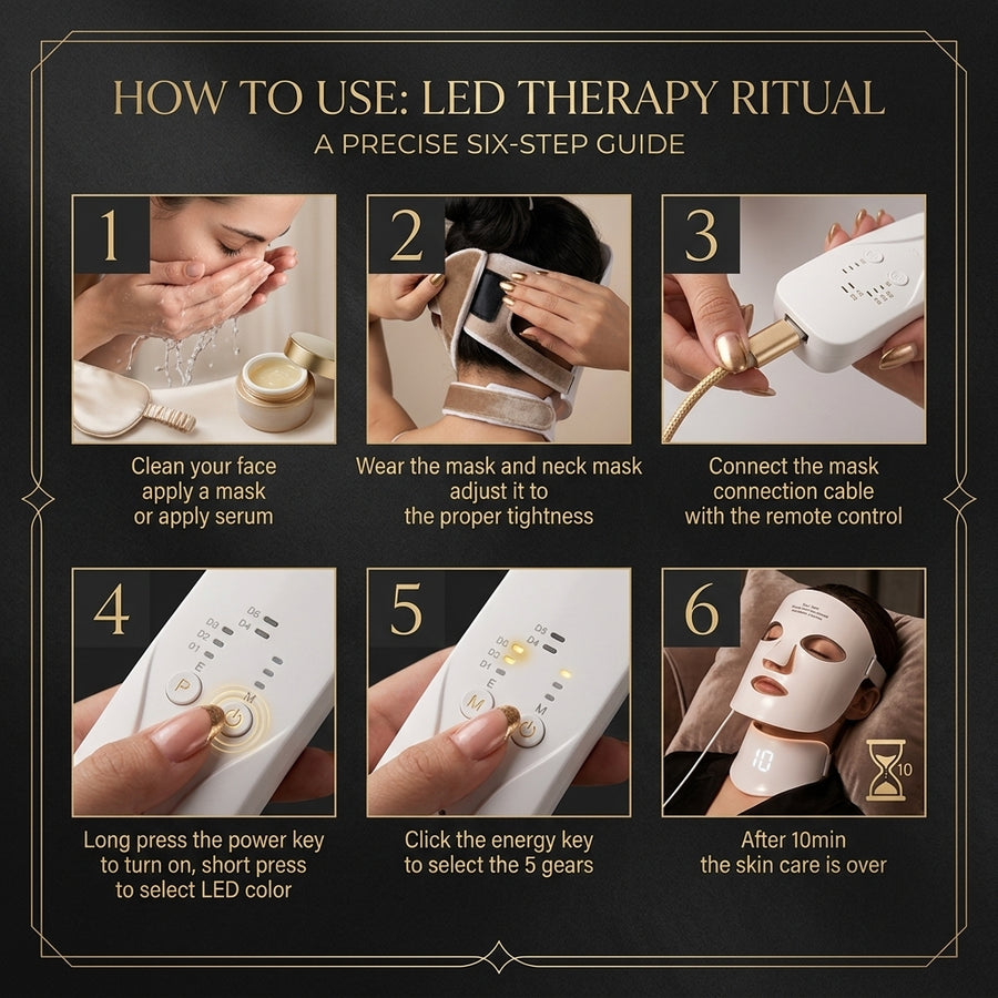 7-Color Flexible Silicone LED Face & Neck Mask | Wireless Anti-Aging Light Therapy