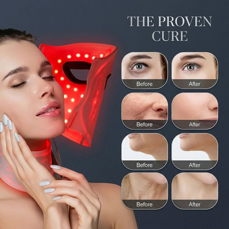 7-Color Flexible Silicone LED Face & Neck Mask | Wireless Anti-Aging Light Therapy