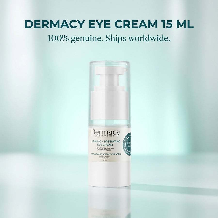 عبوة كريم العين Dermacy مع عبارة منتج أصلي 100% وشحن لكل العالم