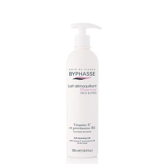 byphasse Soft cleansing milk face & eyes all skin types (pump) 500ml - Instachiq