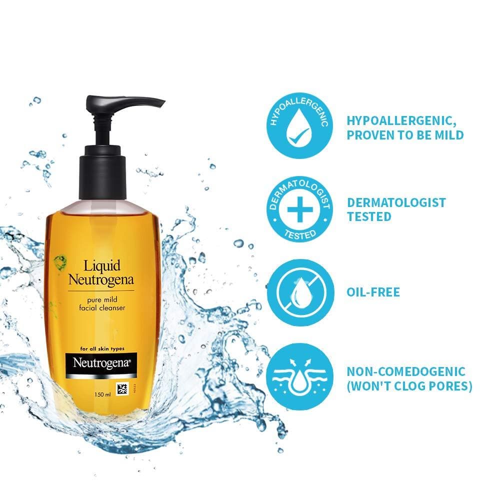 Liquid Neutrogena Pure Mild Facial Cleanser Pump :150ml - Instachiq